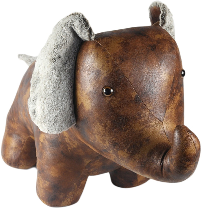 Giant Faux Leather Elephant Doorstop - Click Image to Close